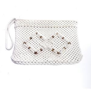 Boho Macrame Cream Clutch